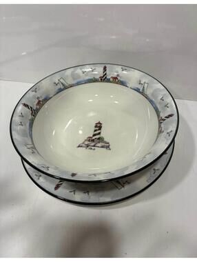 Totally Today Lighthouse small plate & Bowl